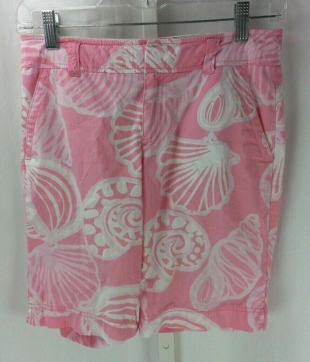 Lilly Pulitzer Womens Shorts Pink Shells Beach size 0